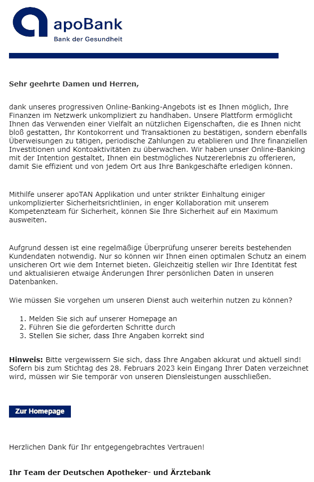 apoBank Konto Überprüfung