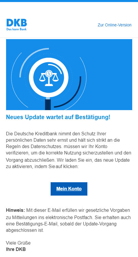 DKB Verifizierung Konto