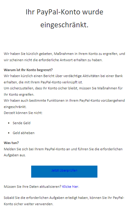 Paypal Konto Bestätigung