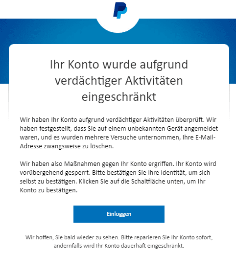 PayPal Konto Sperrung