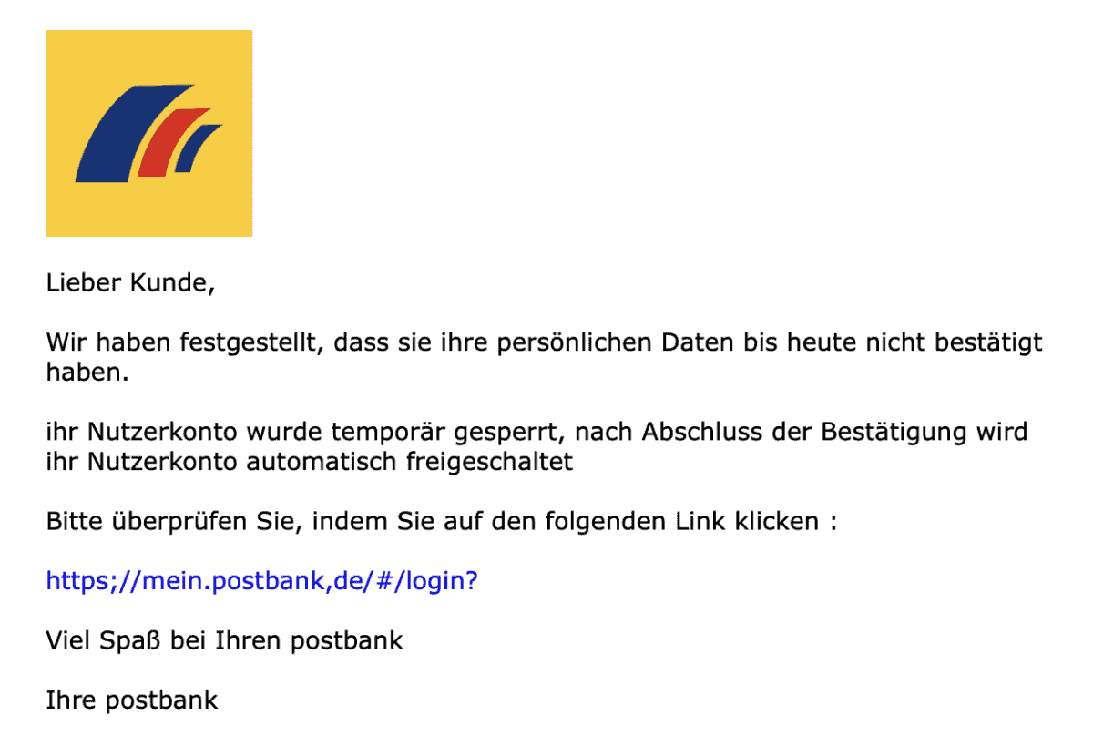 Postbank Konto Sperrung