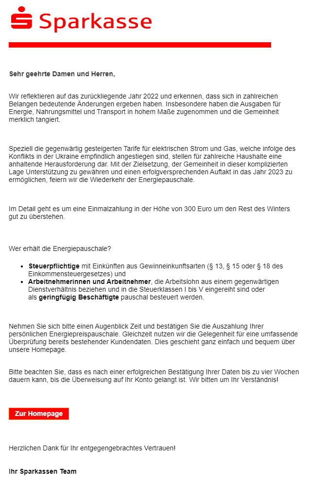 Sparkassen Energiepauschale