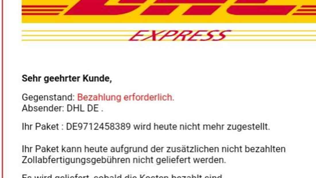 DHL Bezahlung erforderlich