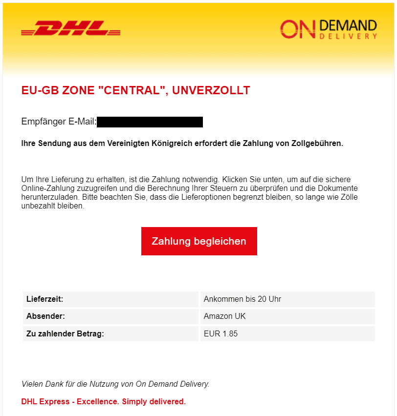 DHL Paket Großbritannien