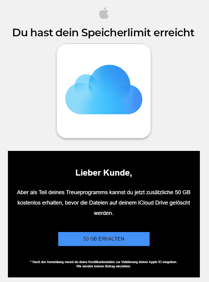 iCloud Speicherlimit erreicht