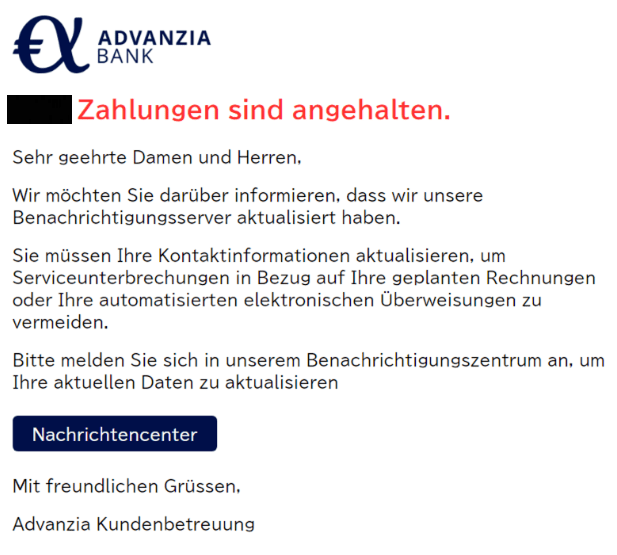 Advanzia Zahlungen sind angehalten