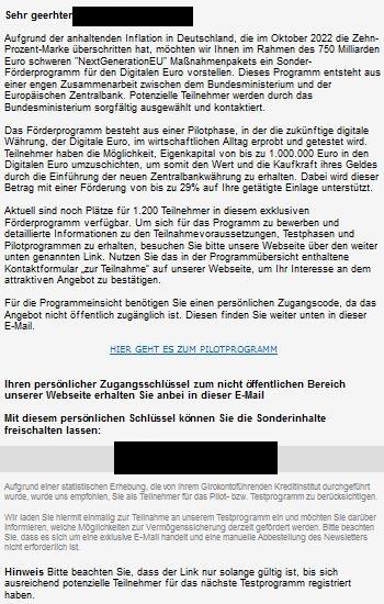 Bundesfinanzministerium Pilotprogramm digitale Währung