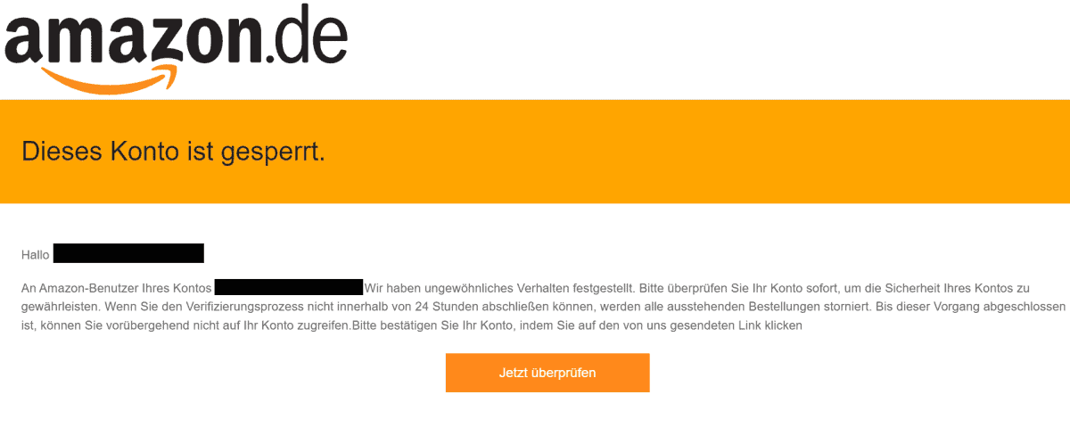 Amazon Konto gesperrt