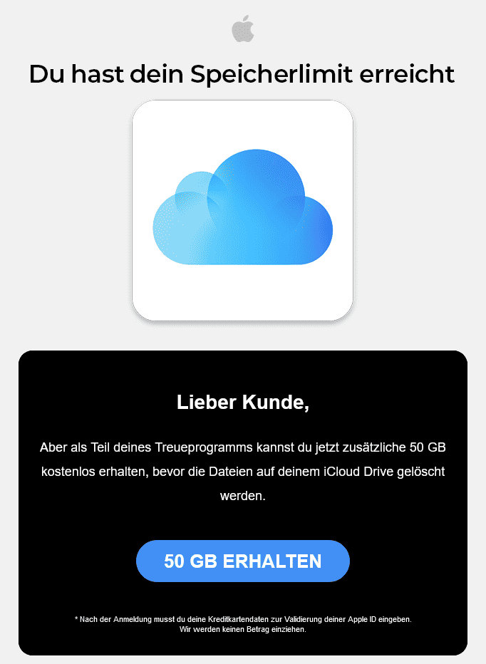 iCloud Treueprogramm 50GB kostenlos