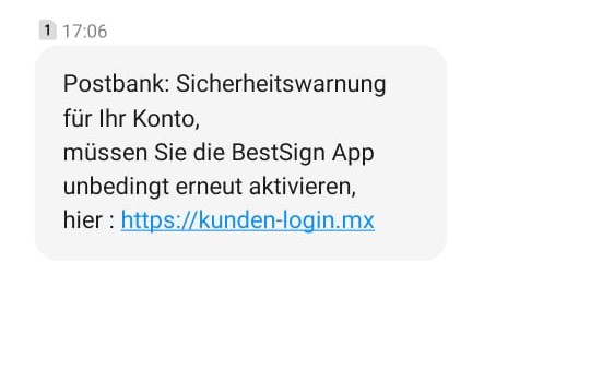 Postbank Sicherheitswarnung BestSign App