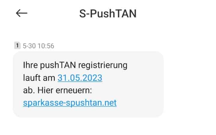 Sparkasse PushTan Registrierung SMS