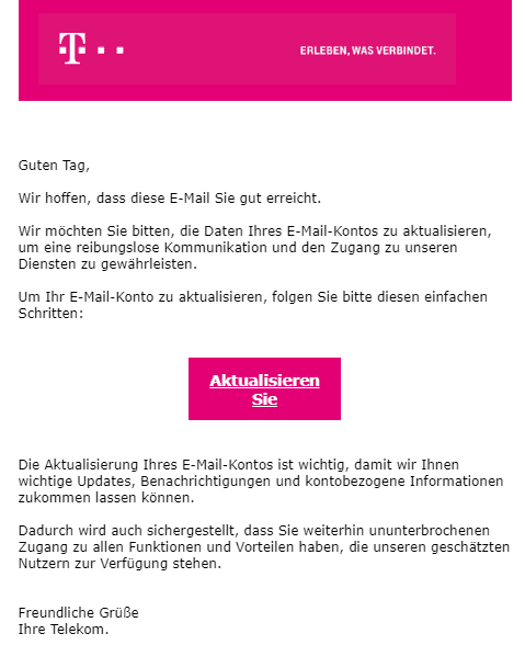 Telekom Email Konto Aktualisierung