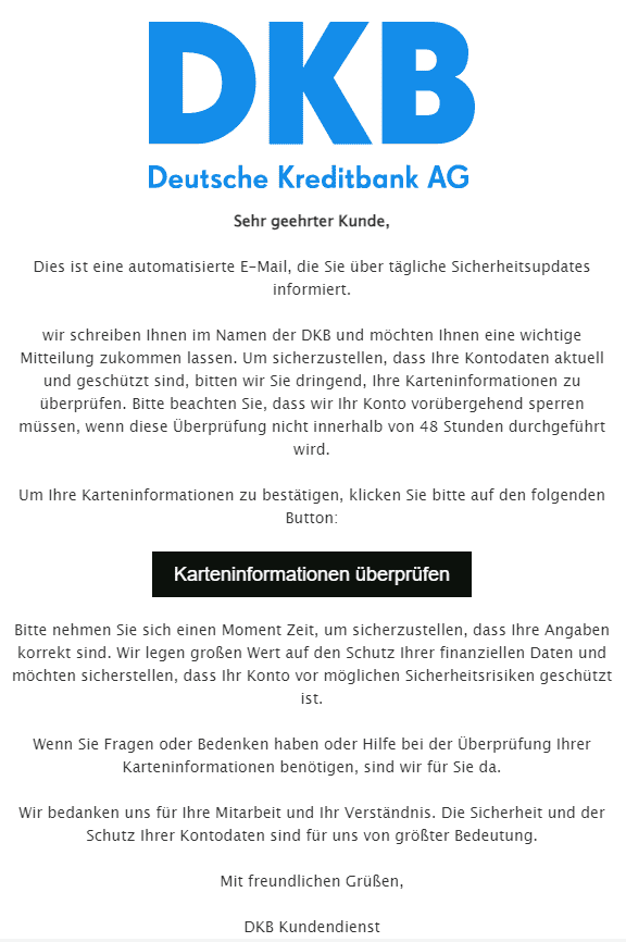 DKB Sicherheitsupdates Karteninformationen bestätigen