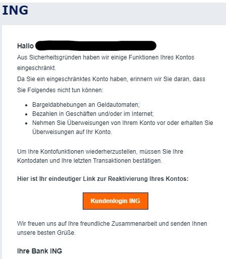 ING Reaktivierung Konto