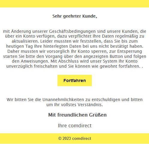 Comdirect Änderung Geschäftsbedingungen