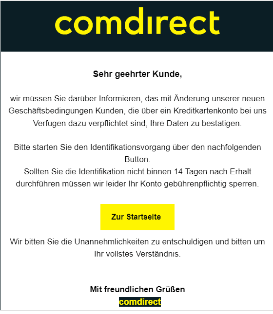 Comdirect Identifikationsvorgang Kreditkartenkonto