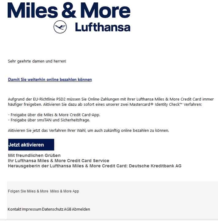 Lufthansa neues Verfahren aktivieren
