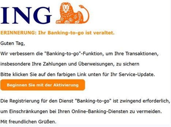 ING Banking-to-go Aktivierung