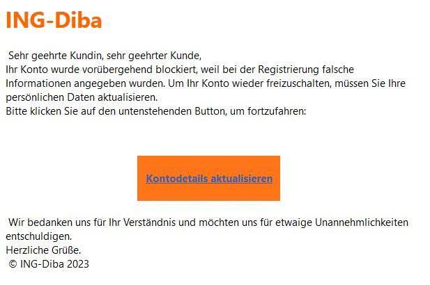 ING Diba Konto vorübergehend blockiert