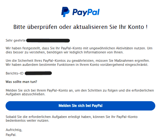 Paypal Konto aktualisieren