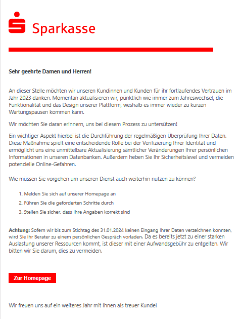 Sparkasse Überprüfung Daten Sicherheit