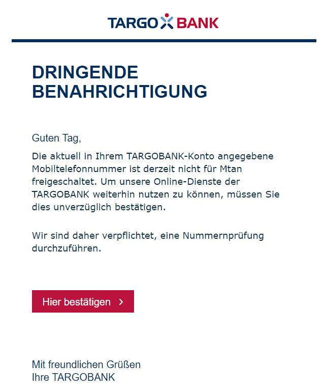 Targobank Mobilelefonnummer mtan freischalten