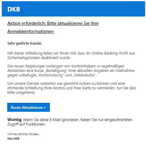 DKB Anmeledaten aktualisieren
