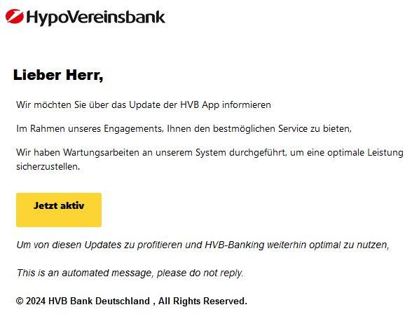 Hypovereinsbank Wartungsarbeiten HBV App
