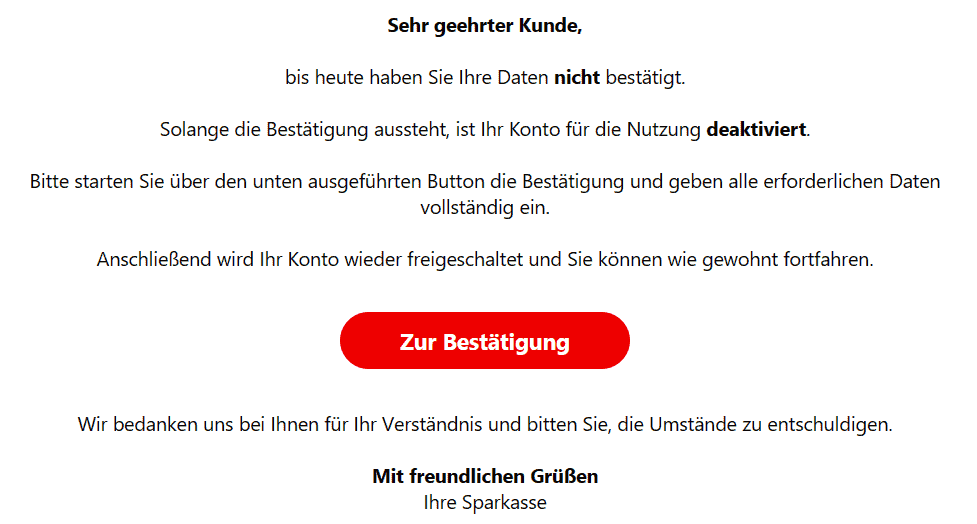 Sparkasse Bestätigung Daten