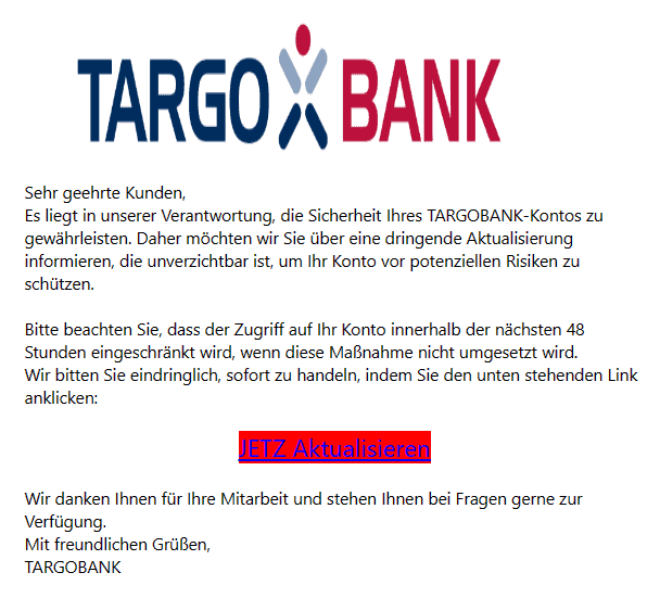 Targobank Konto aktualisieren