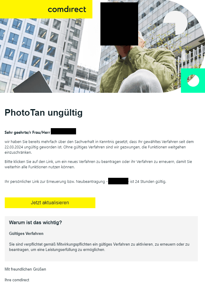 Comdirect Verfahren erneuen