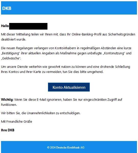 DKB Online Banking Geldwäsche
