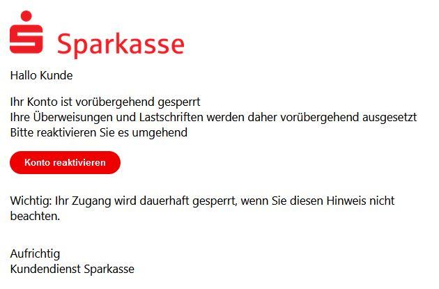 Sparkasse Konto reaktivieren Dienste gesperrt