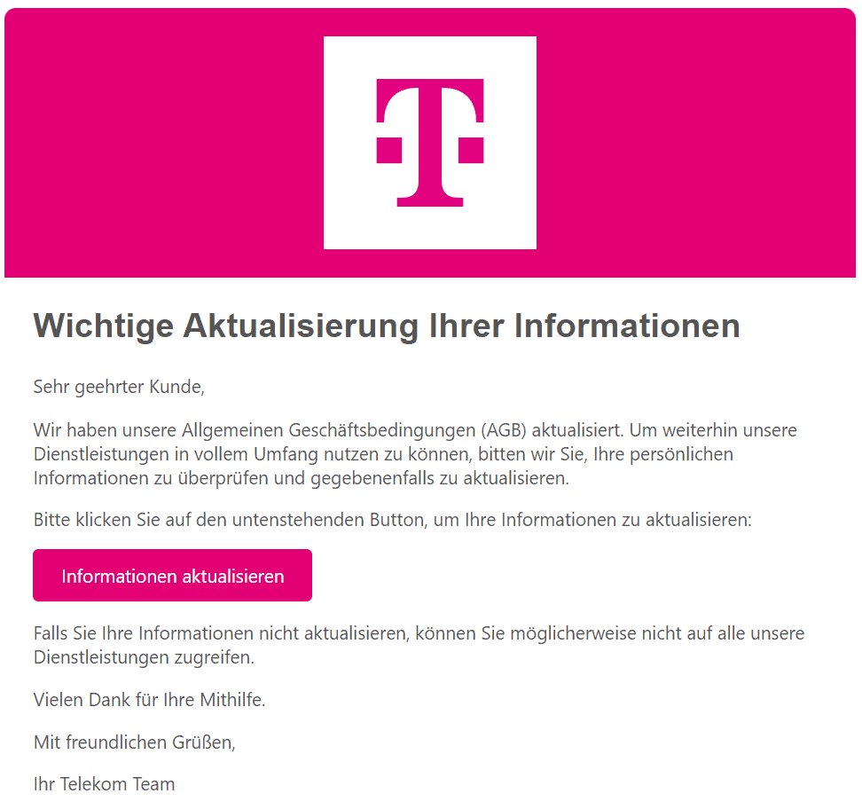 Telekom AGBs aktualisiert Kunden Daten prüfen