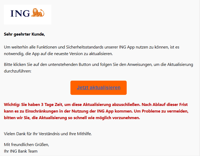 ING App aktualisieren