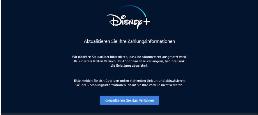 Disney Plus Zahlungsinformationen aktualisieren