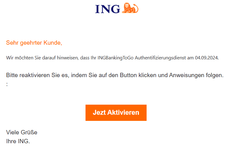 ING Banking ToGo Authentifizierungsdienst