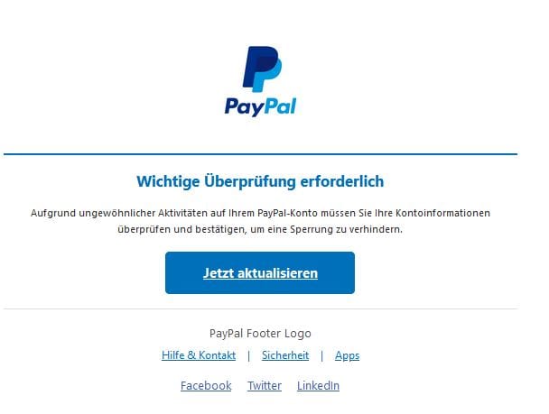 Paypal ungewöhnliche Aktivität Überprüfen notwendig