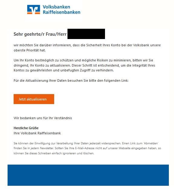 Volksbanken Raiffeisenbanken Konto Schutz jetzt aktualisieren