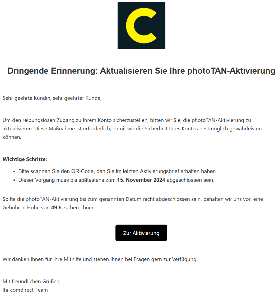 Comdirect Phishing