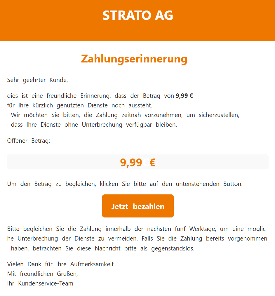 Strato Phishing