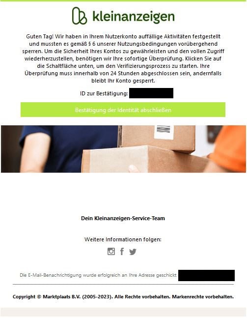 Kleinanzeigen Phishing