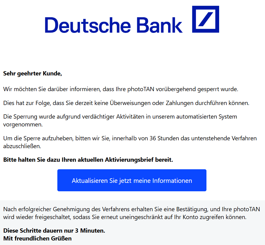 Deutsche Bank Phishing