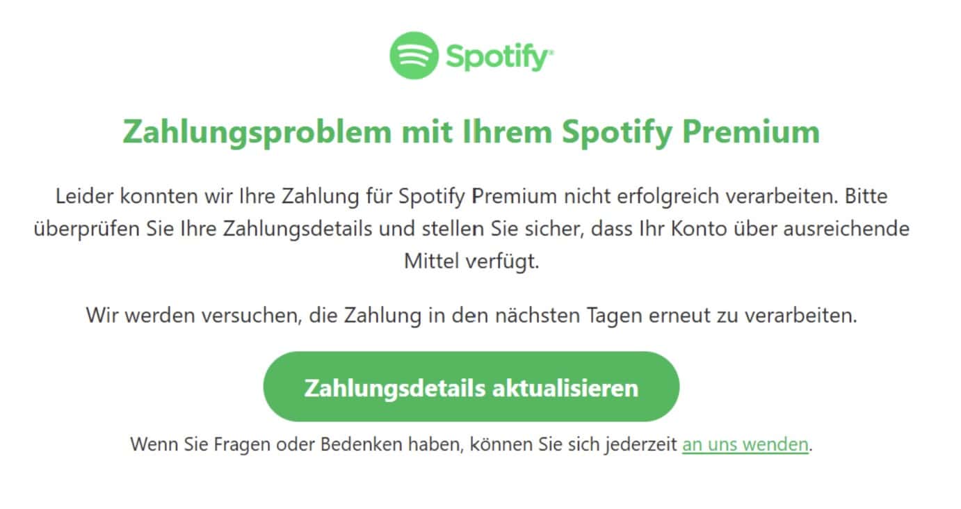 Spotify Phishing E-Mails/SMS