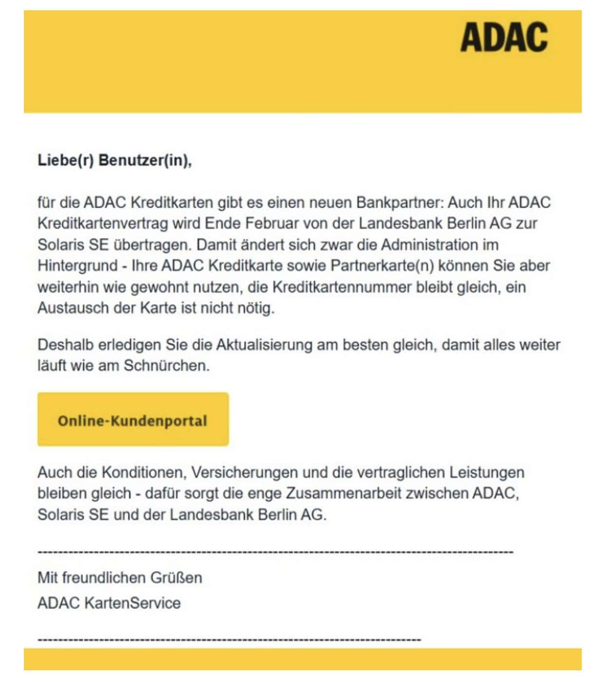 ADAC Phishing SMS/Mail