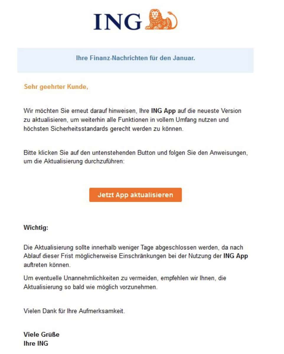 ING Phishing E-Mail/SMS