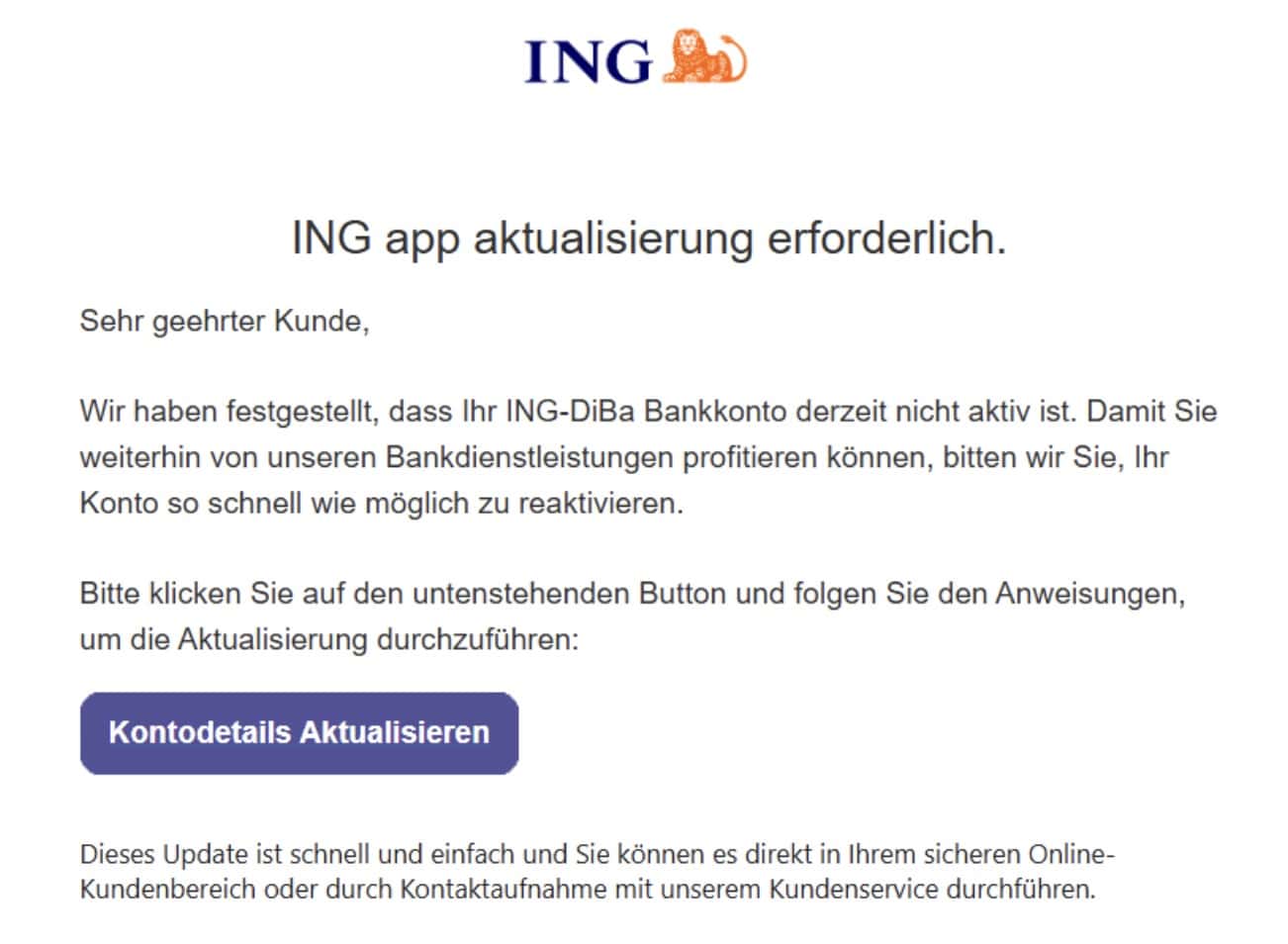 ING Phishing Mail/SMS