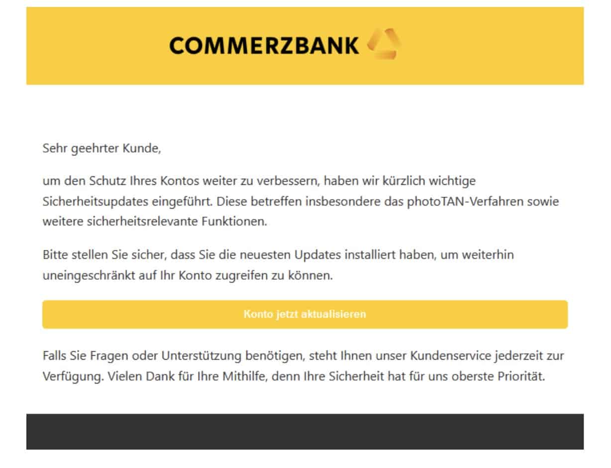 Commerzbank Phishing Mail/SMS