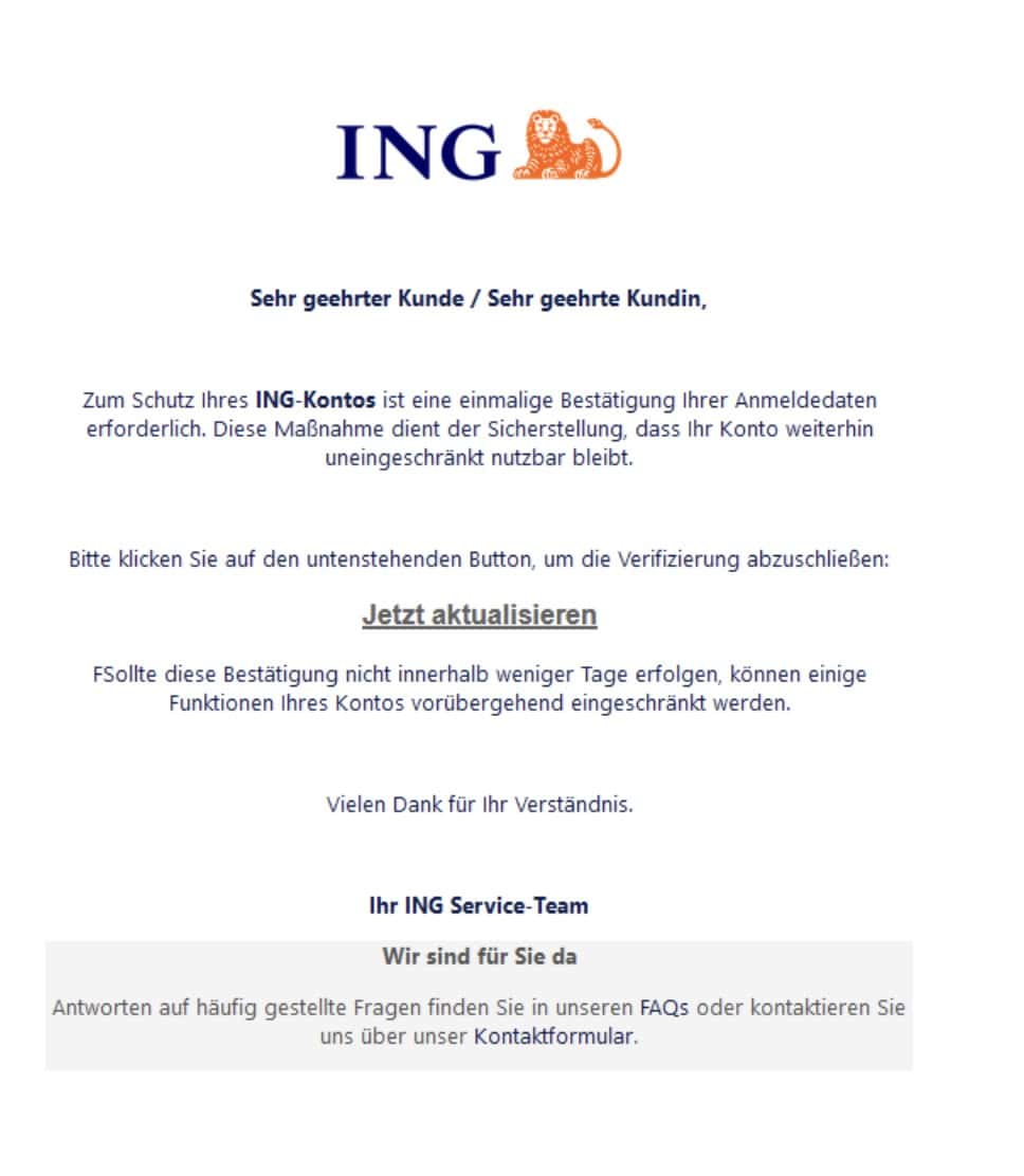 ING Phishing Mail/SMS