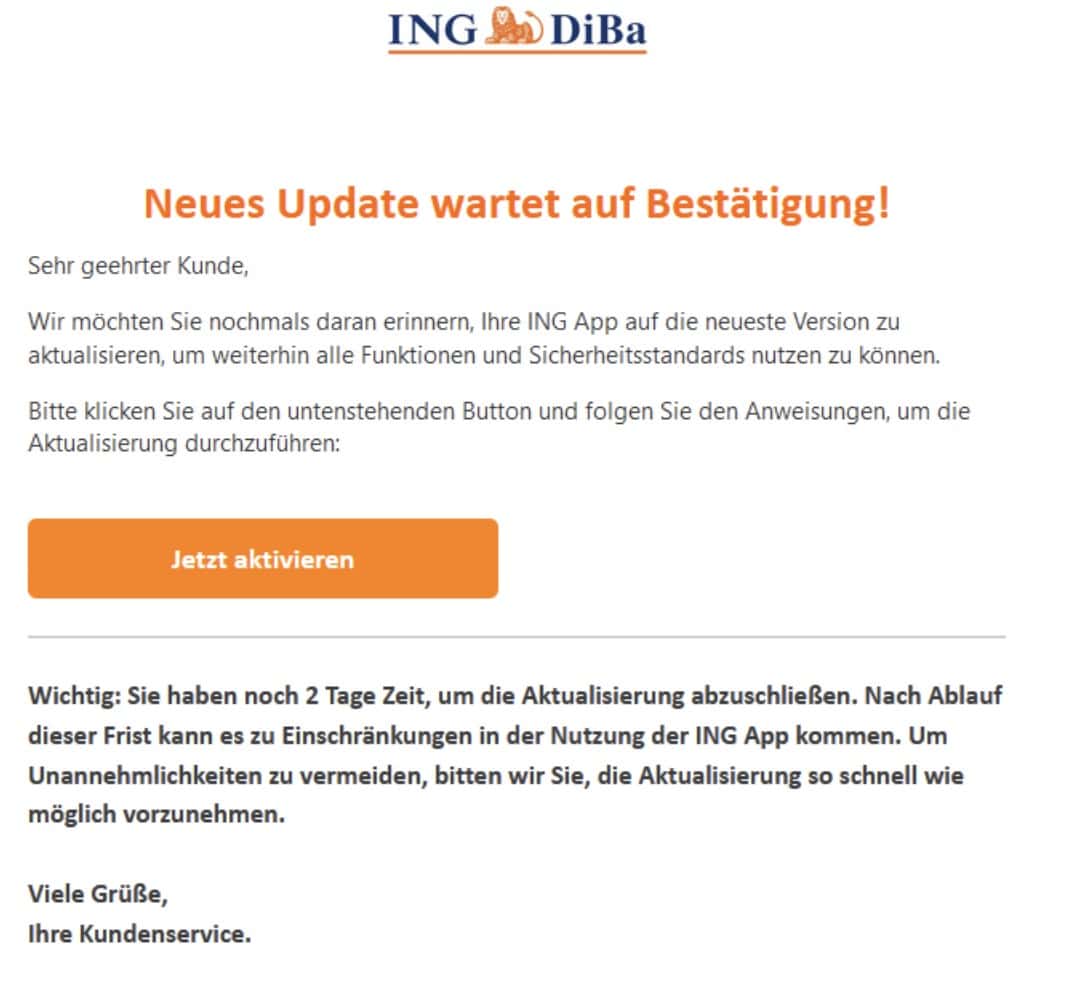 ING Phishing Mail/SMS